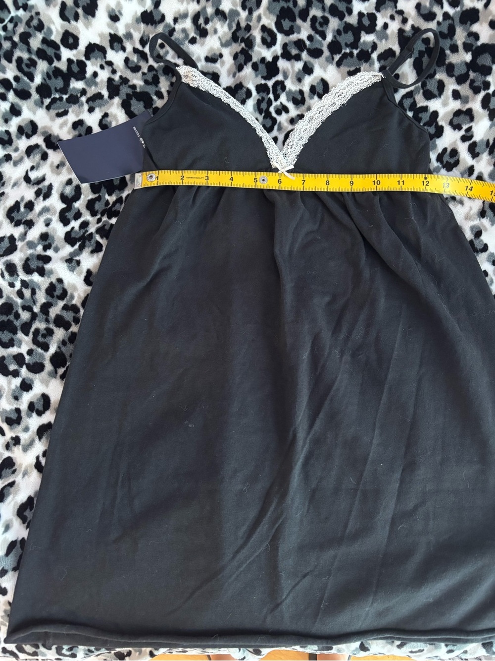 Brandy Melville Black Dress with White Lace Trim